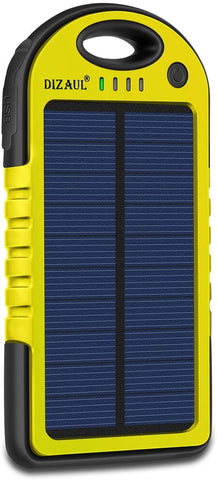 Dizaul Solar Charger, 5000mAh Portable Solar Power Bank